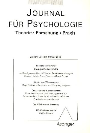 Dialogische Methoden. Heft 1/2000. Journal für Psychologie. Theorie Forschung Praxis. Jahrgang 8.