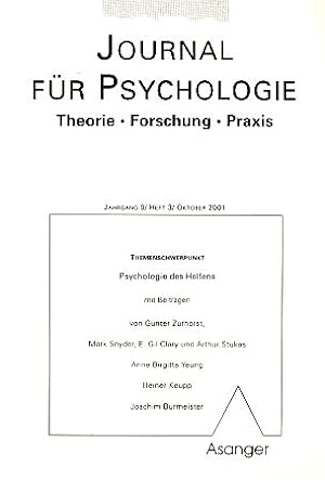 Psychologie des Helfens. Heft 3/2001. Journal für Psychologie. Theorie Forschung Praxis. Jahrgang 9.