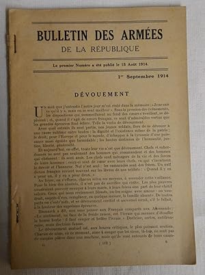 Histoire de la GUERRE par le BULLETIN des ARMÉES - du premier septembre au 30 septembre 1914