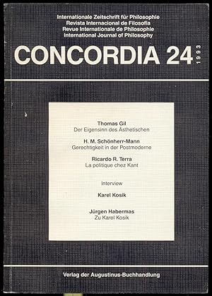 Imagen del vendedor de Concordia. Internationale Zeitschrfit fr Philosophie 24 (1993) a la venta por Antikvariat Valentinska