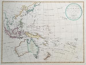 Seller image for General-Charte von Australien. Nach den neuesten Entdeckungs-Reisen und astronomischen Bestim(m)ungen neu entworfen und gezeichnet. Revidirt im April 1806. for sale by Antiquariat Ruthild Jger