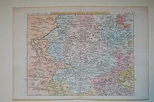 Terres Du Landgrave De Hesse Darmstatt. Original Kupferstichkarte