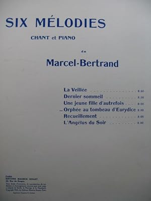 Bild des Verkufers fr BERTRAND Marcel Orphe au tombeau d'Eurydice Chant Piano zum Verkauf von partitions-anciennes