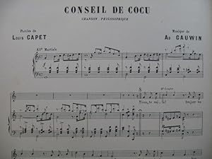 Seller image for GAUWIN Adolphe Conseil de Cocu Chant Piano for sale by partitions-anciennes