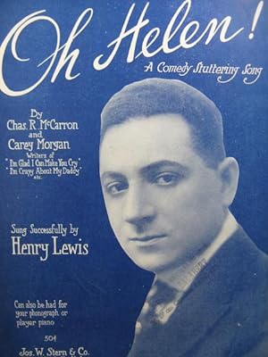 Image du vendeur pour LEWIS Henry Oh Helen Piano Chant 1918 mis en vente par partitions-anciennes