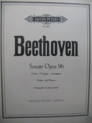 BEETHOVEN Sonate op 96 Piano Violon