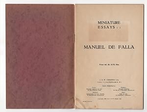 Miniature Essays: Manuel De Falla