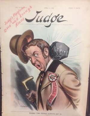 Judge Magazine Cover "Where 'The People' Always Get It". April 21, 1906