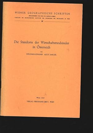 Immagine del venditore per Die Standorte der Wirtschaftstreuhnder in sterreich. Wiener Geographische Schriften, 33. venduto da Antiquariat Bookfarm