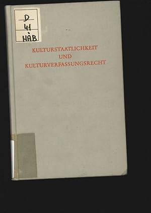 Imagen del vendedor de Kulturstaatlichkeit und Kulturverfassungsrecht. Wege der Forschung, Band CXXXVIII. a la venta por Antiquariat Bookfarm