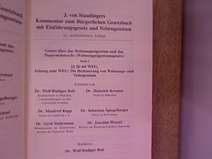 Bild des Verkufers fr Gesetz ber das Wohnungseigentum und das Dauerwohnrecht Wohnungseigentumsgesetz). Band 2:  26-64 WEG. Anhang zum WEG: Die Besteuerung von Wohnungs- und Teileigentum. J. von Staudingers Kommentar zum Brgerlichen Gesetzbuch. zum Verkauf von Antiquariat Bookfarm