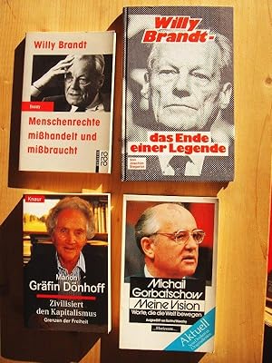 Bild des Verkufers fr Vier Bcher: 1. Menschenrechte mihandelt und mibraucht ; 2. Willy Brandt - Das Ende einer Legende ; 3. Zivilisiert den Kapitalismus ; 4. Meine Vision. Worte, die die Welt bewegen zum Verkauf von Versandantiquariat Manuel Weiner