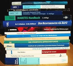 Konvolut Medizin mit 16 Bücher: 1. Diabetes-Handbuch: Eine Anleitung für Praxis und Klinik ; 2. T...