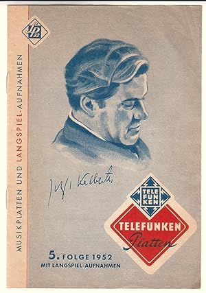 Werbeprospekt/Druckschrift/Prospekt/Katalog - Musikplatten und Langspiel-Aufnahmen LP 33 Telefunk...