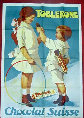 Plakat - Toblerone - chocolat suisse. Farblithographie.