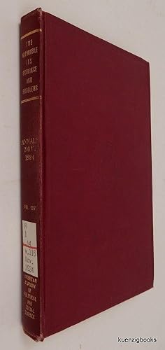 The Automobile: Its Province and Problems The Annals Volume CXVI, November 1924