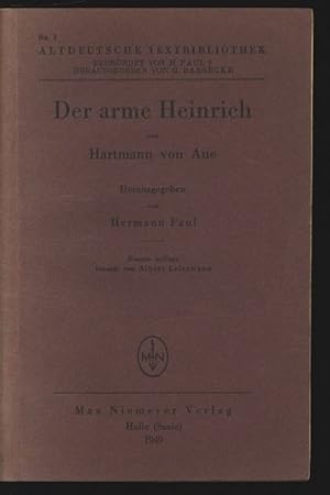 Imagen del vendedor de Der arme Heinrich. a la venta por Antiquariat Bookfarm