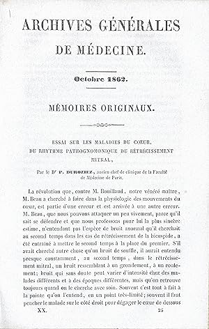 Essai sur les maladies du coeur. Du rhythme pathognomonique du rétrécissement mitral. In : Archiv...