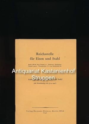 Bild des Verkufers fr Auftragsregelung fr Eisen und Stahl (26. Anweisung vom 30.4.1941),Zusammenfassung der zur Auftragsregelung fr Eisen und Stahl erlassenen Bestimmungen) zum Verkauf von Antiquariat Kastanienhof