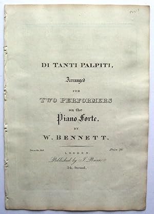 Di Tanti Palpiti, arranged for two performers on the Piano Forte by W Bennett