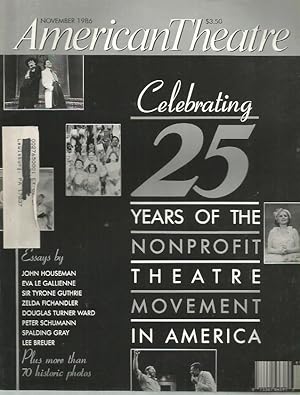 Bild des Verkufers fr American Theatre Volume 3, Number 8 (November 1986) Celebrating 25 Years of the Nonprofit Theatre Movement in America zum Verkauf von Bookfeathers, LLC