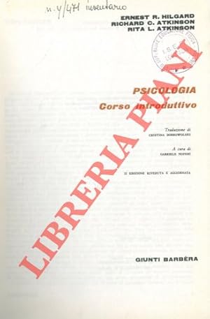 Bild des Verkufers fr Psicologia. Corso introduttivo. zum Verkauf von Libreria Piani