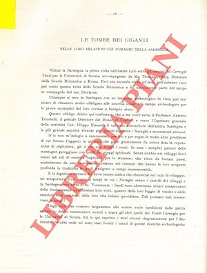 Le Tombe dei Giganti nelle loro relazioni coi Nuraghi della Sardegna.