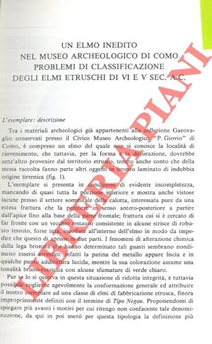 Un elmo inedito nel Museo Archeologico di Como:. Problemi di classificazione degli elmi etruschi ...