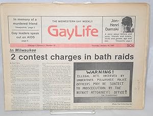 Imagen del vendedor de Chicago GayLife: the Midwestern gay weekly; vol. 8, #32, Thursday, January 20, 1983: Milwaukee; 2 contest charges in bath raids a la venta por Bolerium Books Inc.