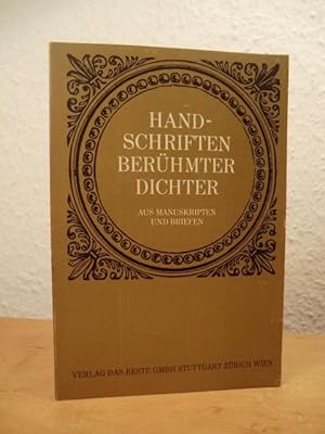 Seller image for Handschriften berhmter Dichter. Aus Manuskripten und Briefen for sale by Antiquariat Weber