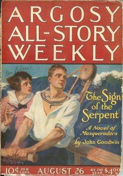 Imagen del vendedor de ARGOSY ALL-STORY Weekly: August, Aug. 26, 1922 ("The Poison Plague") a la venta por Books from the Crypt