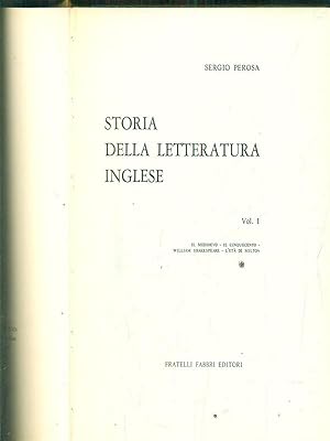 Bild des Verkufers fr Storia della letteratura inglese vol I zum Verkauf von Librodifaccia