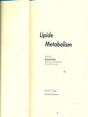 Seller image for Lipide metabolism for sale by Librodifaccia