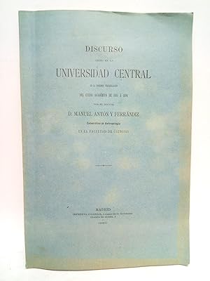 Imagen del vendedor de Razas y Naciones de Europa. (Discurso ledo en la Universidad Central en la solemne inauguracin del Curso Acadmico de 1895 a 1896, por el Dr. Manuel Antn y Ferrandiz, Catedrtico de Antropologa en la Facult. de Ciencias) a la venta por Librera Miguel Miranda