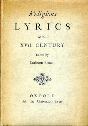 Image du vendeur pour Religious Lyrics of the XVth Century mis en vente par Godley Books