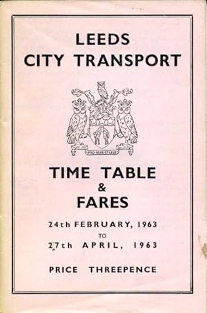 Leeds City Transport Time Table & Fares 1963