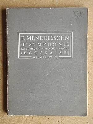 Seller image for III Symphonie (Ecossaise) Op. 56 A Minor. for sale by N. G. Lawrie Books