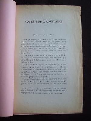 Bild des Verkufers fr Notes sur l'Aquitaine zum Verkauf von Librairie Ancienne Zalc