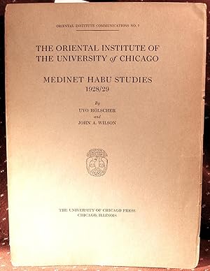 Medinet Habu Studies 1928/29