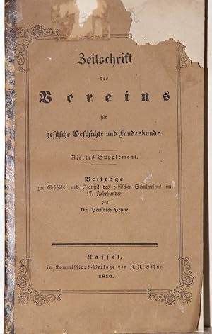 Zeitschrift des Vereins für hessische Geschichte und Landeskunde, 4. Supplement.