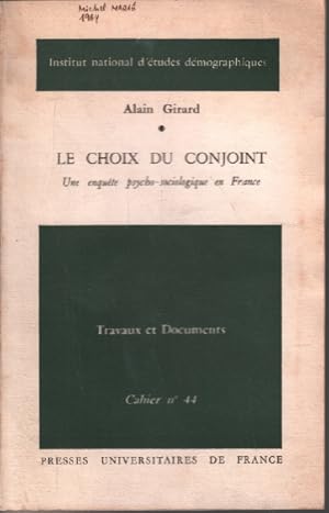 Le choix du conjoint / travaux et documents cahier n° 44