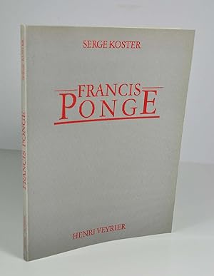 Seller image for Francis Ponge for sale by Librairie L'Autre sommeil