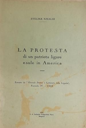 La protesta di un patriota ligure esule in America [G.B. Cuneo]