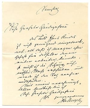 Imagen del vendedor de 2 eigenh. Briefe mit U. ("HvAngeli"). a la venta por Antiquariat INLIBRIS Gilhofer Nfg. GmbH