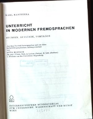 Imagen del vendedor de Unterricht in modernen Fremdsprachen : Studien, Aufstze, Vortrge. Schriften zur Lehrerbildung und Lehrerfortbildung ; Bd. 7 a la venta por books4less (Versandantiquariat Petra Gros GmbH & Co. KG)