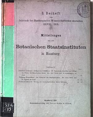 Mitteilungen aus den Botanischen Staatsinstituten in Hamburg. u.a. Afrikanische Schildläuse. IV. ...