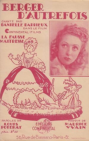 Seller image for BERGER D AUTREFOIS Continental 1942 CAYATTE Partition DANIELLE DARRIEUX for sale by CARIOU1