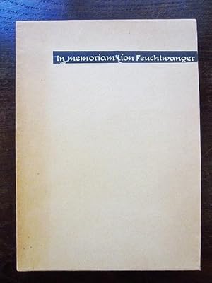 Seller image for Lion Feuchtwanger zum Gedenken von seinen Freunden auf der Heidecksburg for sale by Rudi Euchler Buchhandlung & Antiquariat