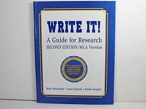Imagen del vendedor de Write It!: A Guide for Research a la venta por Gene The Book Peddler