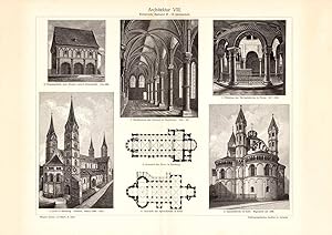 Alter historischer Druck Architektur VIII. Holzstich 1902